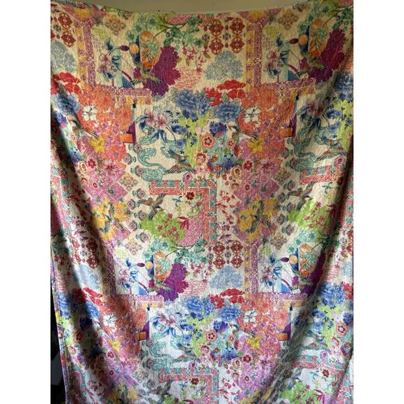Johnny Was Paon Travel Blanket 55x70 Floral Reversible Boho Soft - Picture 5 of 13